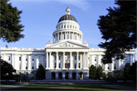 The West side of the State Capitol